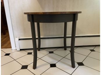 Crate & Barrel Metal Round Accent Table W Copper Tone Top