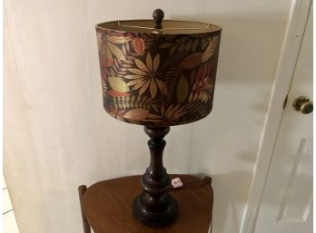 Table Lamp W Metallic Leaves Print  Lamp Shade