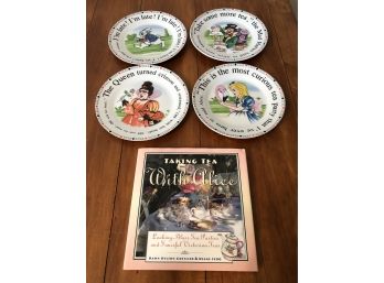 Alice In Wonderland 150th Anniversary Edition Plates & Taking Tea With Alice Book