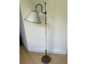 Vintage Mid Century Tole Ware Metal.  Adjustable Shade Height And Swivel Neck