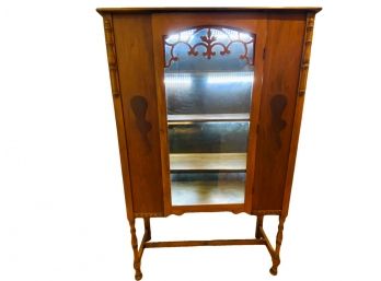 Beautiful Antique Lighted Display Case With Original Working Key