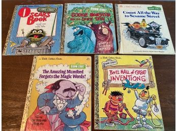 Five Vintage Sesame Street Little Golden Books