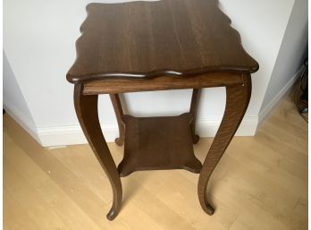 Antique Oak Occasional Table With Under Self