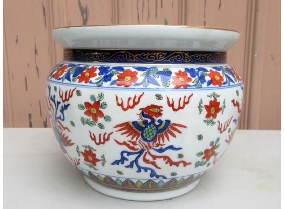 Large Decorated Asian Bowl/Planter