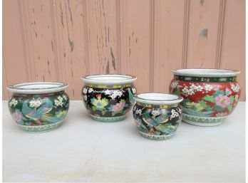 Four Asian Bowls/Planters