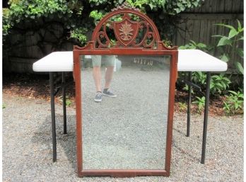 Vintage Mahogany Mirror With Wheatsheaf Motif