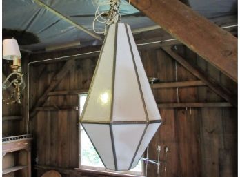 Modern White Glass Hanging Lantern