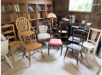 Group Of Ten Antique/Vintage/Modern Chairs