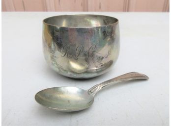 Vintage Black Starr & Gorham Sterling Baby Cup And Spoon
