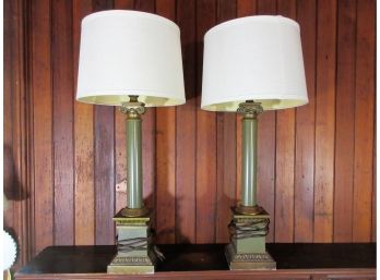 Pair Of Vintage Metal Table Lamps
