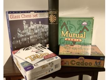 Nice Game Lot ~ Glass Chess Set, New Cadoo, New Mutual Mania & More ~