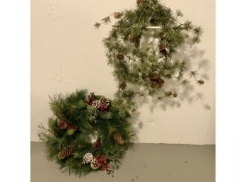 Delicate Wreath & Wreath W/pine Cones