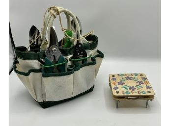 Gardening Bag W/tools & Flower Press