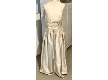 Gorgeous Silk Grey & Cream Cumberbund Gown