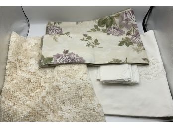 Table Cover W/cutouts, Lace Table Cover & Runner