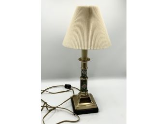 Beautiful Brass Lamp W/Cloisonne Stem