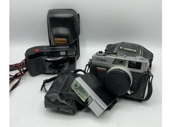 2 Vintage Cannon Cameras ~ G-III QL & Sure Shot ~