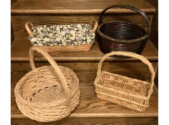 Grouping Of 4 Baskets In Various Styles And Sizes