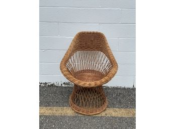 Wicker Lounge Chair Circa 1950s