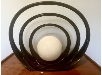 Mid Century Italian Op Art Black And White Lamp (Lot 2 Of 2)