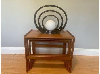 Mid Century Italian Op Art Black And White Lamp (Lot 1 Of 2)