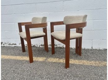 Mid Century Tobia Scarpa Style Arm Chairs Set Of 2