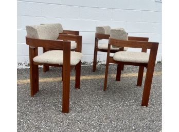 Mid Century Tobia Scarpa Style Arm Chairs Set Of 4