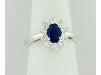 Sterling Silver Blue Stone Ring