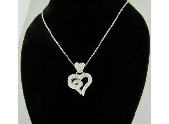 18K Diamond Heart Pendant Necklace