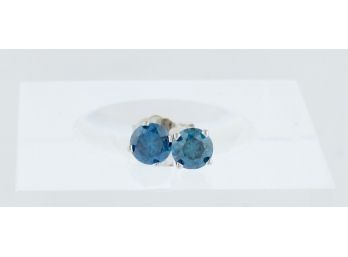 Blue Diamond Earrings .65 CTW