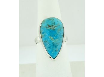 Sterling Silver Pear Cut Turquoise Ring