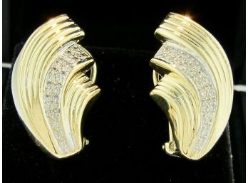 14k Yellow Gold Stylish Earrings