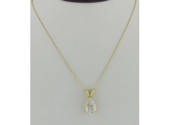 1 Carat Pear Shape Diamond Pendant Necklace