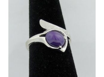 Purple Tiger's Eye Sterling Silver Ring  Size 5 1/4'