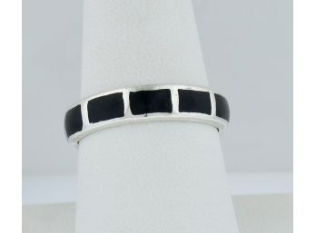 Black Onyx Sterling Silver Ring Size 9