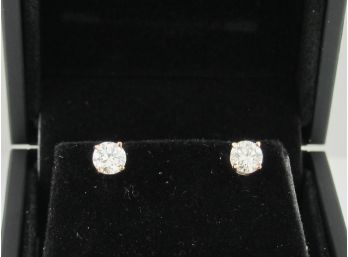 1.08 CTW Diamond Earrings Set In Rose Gold