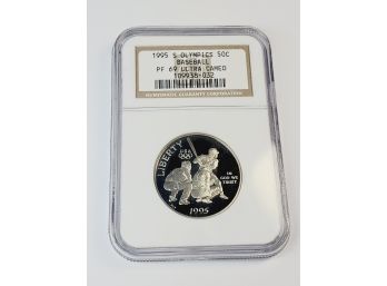 NGC 1995 S Proof  Olympic Baseball 50 Cent PF69 Ultra Cameo Slab