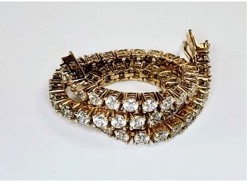 Gold Over Sterling Silver CZ Tennis Bracelet