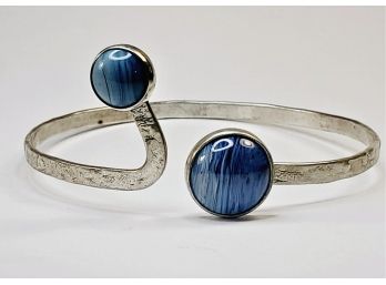 Unique Sterling Silver Bracelet With Blue (Lapis?) Stones