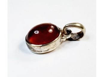 Sterling Silver Amber Vintage Pendant