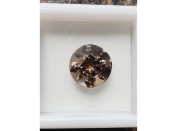 7.15ct 14mm Round Smoky Quartz Loose Gemstone