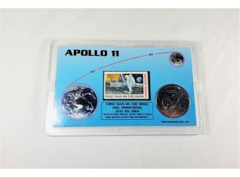 Eisenhower   Apollo 11  Coin Stamp Set In Envelope With Stand