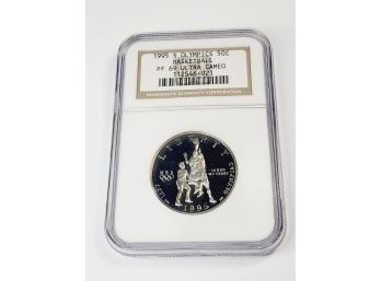 NGC PROOF 1995 S Olympic Basketball Half Dollar PS69 Ultra Cameo Slabbed