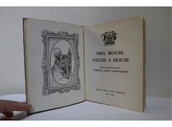 1958 Mrs. Mouse Needs A House Gardell Dano Christensen Hardcover (B)