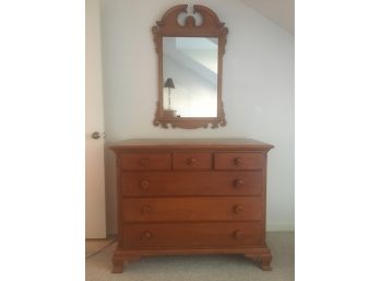 Maple Dresser And A Matching Mirror