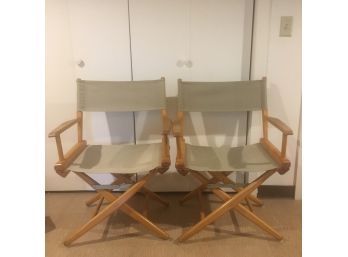 Pair Of Folding Director Chairs.