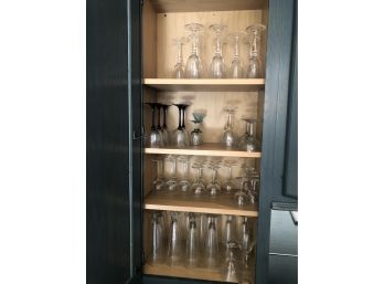 56 Pc #4 Glass Cabinet Pilsner, Goblets, Wine & Liquor Glasses