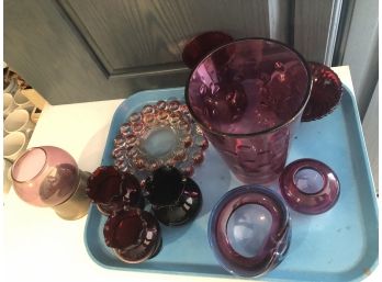 Ruby Red & Art Glass Lot