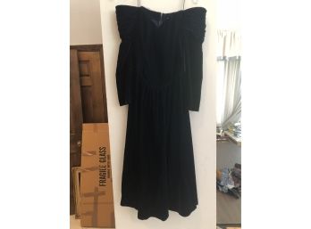 Midnight Navy Velvet  Evening Dress Size Small