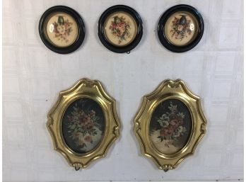 Floral Small Round Frames/wall Plaques